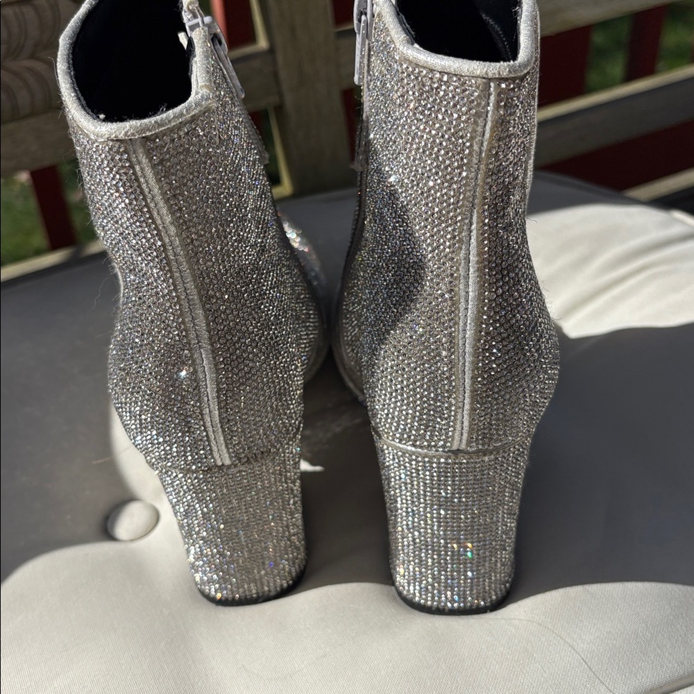 RHINESTONES A New Day Rhinestone Ankle Booties with BLOCK HEEL- NWOT - Picture 6 of 9